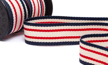 Gewobenes Band 30 mm - Jeans Herringbone Blue