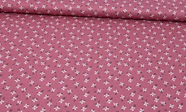 Voile - Spring Blossom Old Rose White