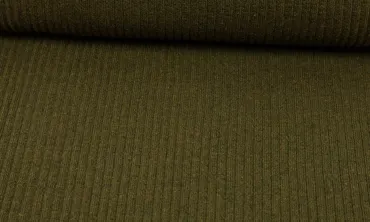 Bündchen Grob Ripp Khaki meliert