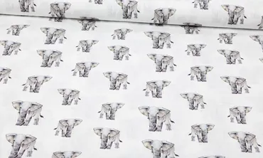 Baumwolle Elefanten Ecru