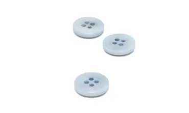 Knopf Corozo 15 mm 4-Loch - Blue Mist