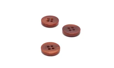 Knopf Corozo 15 mm  4-Loch - Pecan