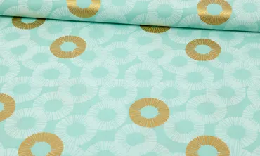 Baumwolle Glitz and Glamour Mint Gold