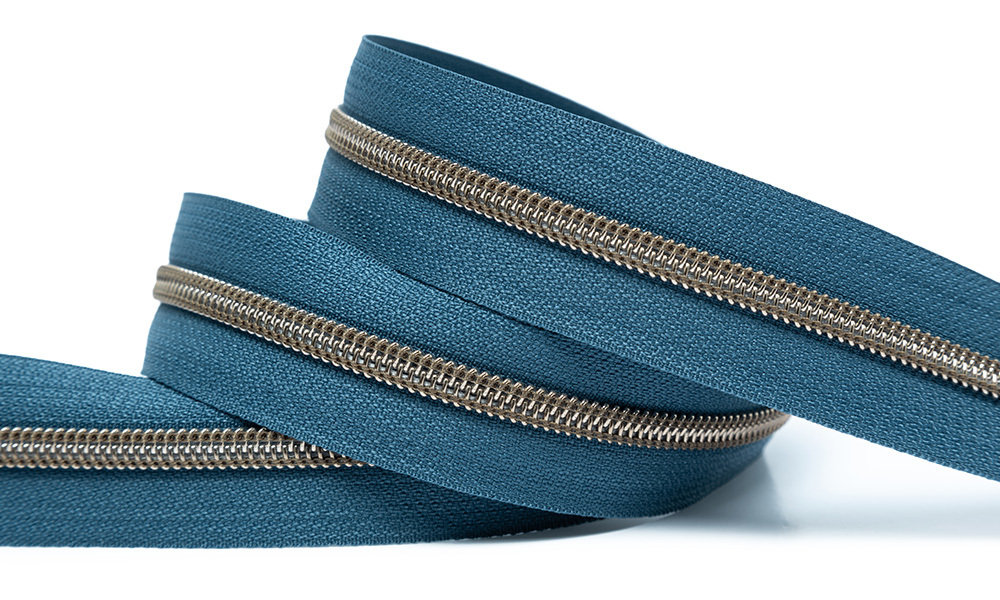 Jeans Reißverschluss Brüniert - 5mm Schiene In Altmessing-Optik