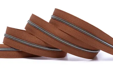 Reissverschluss 4 mm Metallic - Rehbraun Altsilber