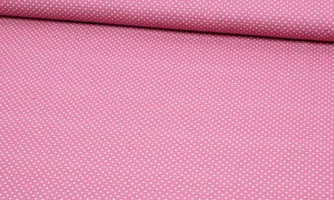 Baumwolle - feine Punkte Rosa Weiss