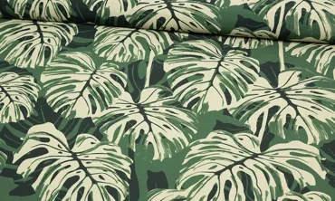 Badestoff Monstera Green