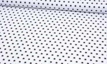 Baumwolle Sterne Weiss Schwarz