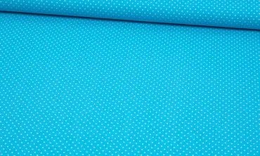 Baumwolle feine Punkte - Cyan