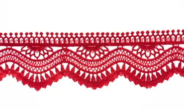 55 mm Spitzenband Wave Rot
