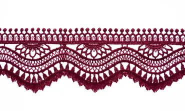 55 mm Spitzenband Wave Bordeaux