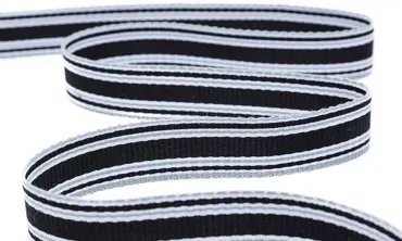 Gurtband 30 mm Streifen - Schwarz Grau