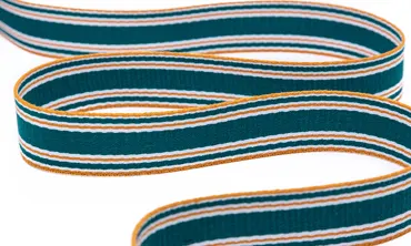 Gurtband 30 mm Streifen - Petrol Orange