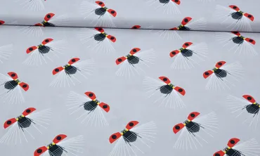 BIO Popeline Birch Fabrics - Lady Bug Flight