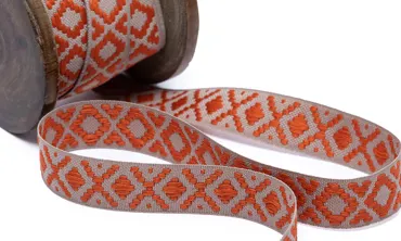 18 mm Gewobenes Band Raute Taupe