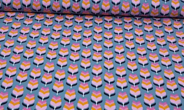 French Terry - Retro Rose Tulip