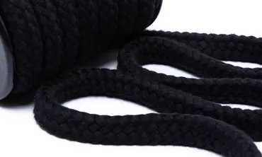 Baumwollkordel 12 mm - Schwarz