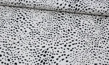 Viskose Leoparden Muster Ecru Schwarz