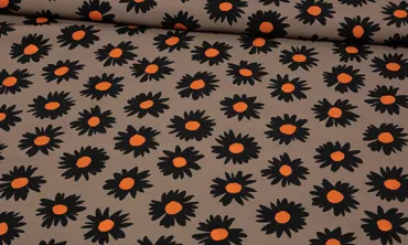 Viskose Crepé - Fancy Daisy Taupe