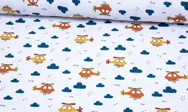 Waffeljersey Fräulein von Julie - Heliflug Weiss