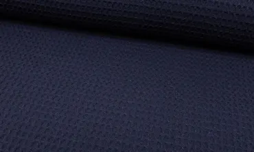 Waffelpiqué Uni - Navy
