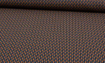 Jersey Triangles Navy Cognac