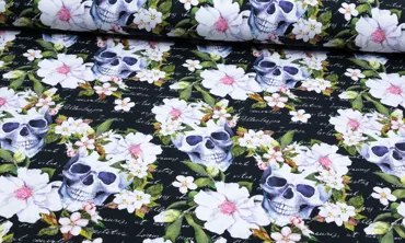 Jersey Skulls and Roses Black