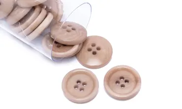 Knopf Corozo 20 mm 4-Loch - Warm Sand