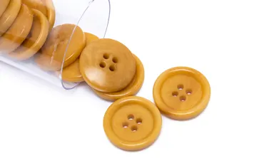 Knopf Corozo 20 mm 4-Loch - Amber