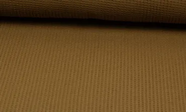 Waffeljersey - Uni Ocker