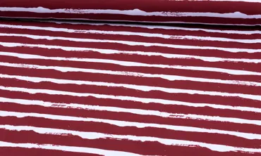 French Terry Block Stripes painted Dunkelrot