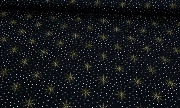 Baumwolle Goldene Flocken Schwarz