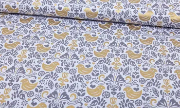 Baumwolle - Bird Buddies Grau