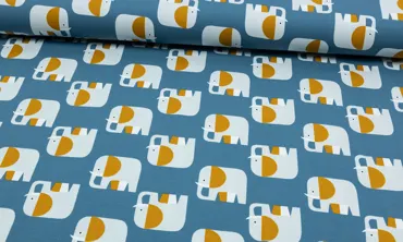 Jersey - Hübsche Elefanten Blau