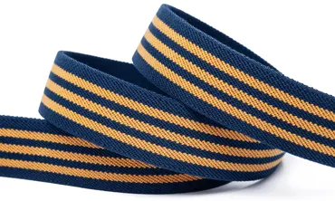 Gurtband 40 mm elastisch - Retro Navy Gelb