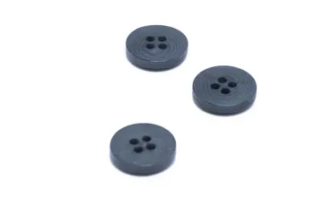 Knopf Corozo 15 mm 4-Loch - Dusty Blue