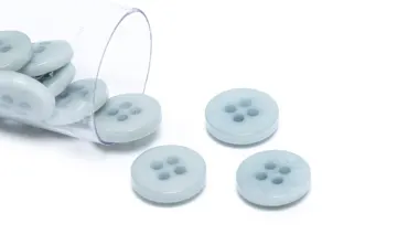 Knopf Corozo 11 mm 4-Loch - Blue Mist