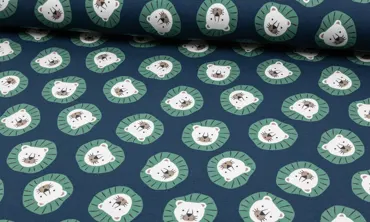 French Terry Brushed - Eislöwe Jeansblau