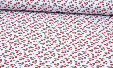 Jersey - Kleine Kirschen Weiss