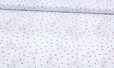 Baumwolle Dots White Red