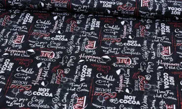 Baumwolle Lettering Hot Cocoa Black