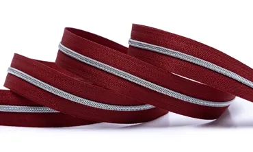 Reissverschluss 4 mm Metallic - Dunkelrot Silber