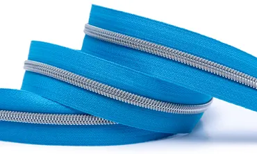 Reissverschluss 6 mm Metallic - Cyan Silber