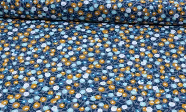 Baumwolle Berry Blossom Dunstblau