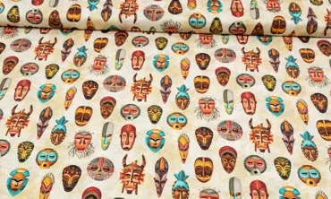Baumwolle Michael Miller - Indigenous Masks