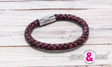 Armband Bola 8 mm Steel - Vintage Plum
