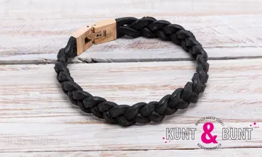 Armband Braid Rose Gold - Schwarz