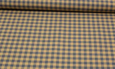 BIO Baumwolle - Gingham Grey & Mustard