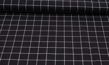 BIO Baumwolle - Grid Black