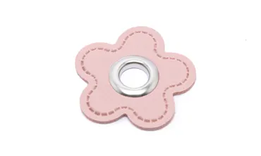 Öse Patch 8 mm Silber - Blume Hellrosa